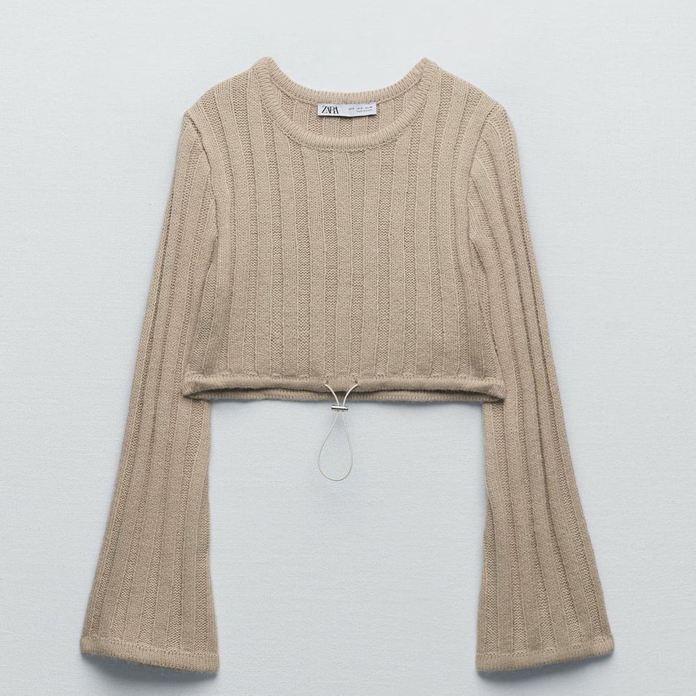 Zara- NWT Rib Knit Crop Sweater, XS